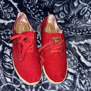 Toms Vibrant Red Canvas Shoes